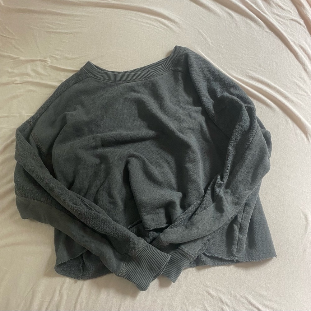 aerie cropped gray pullover
